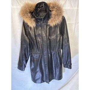 Colebrook Classics Women's Hooded Faux Fur Parka Jacket Soft Genuine Leather